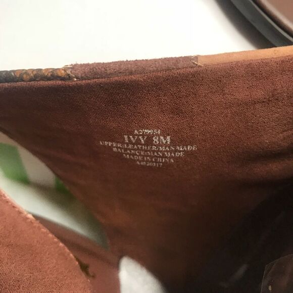 C. Wonder Open Toe Booties Brown Patchwork Leather Size 8 NEW - Picture 12 of 14